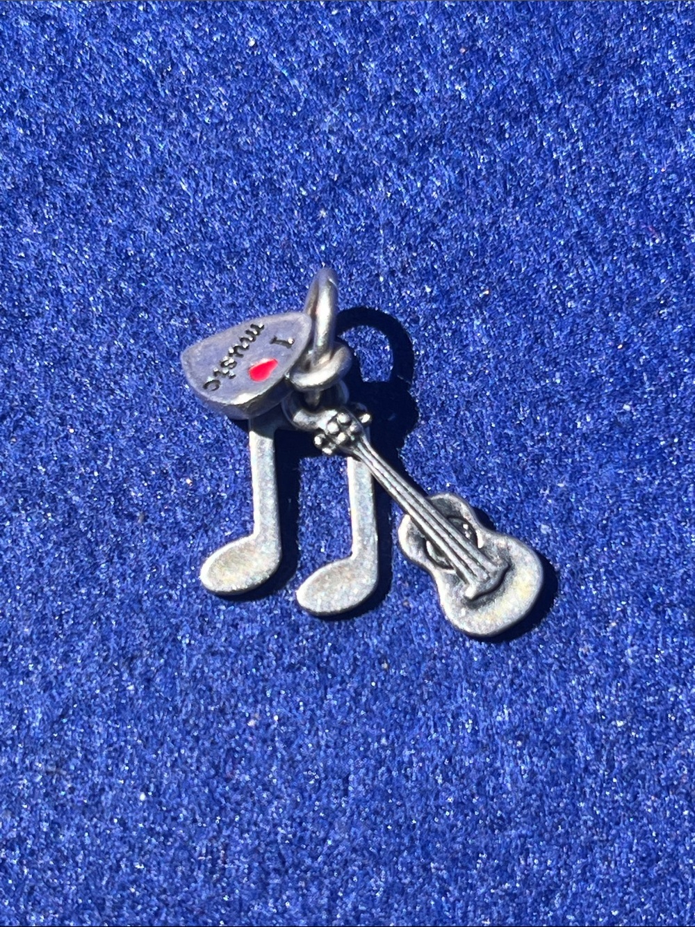 Pandora "I Love Music" Triple Dangle Charm Sterling Silver S925 ALE